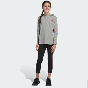 Adidas Big Girls Colorful Grey Heather Cotton Layer Long Sleeve T-Shirt Hoodie